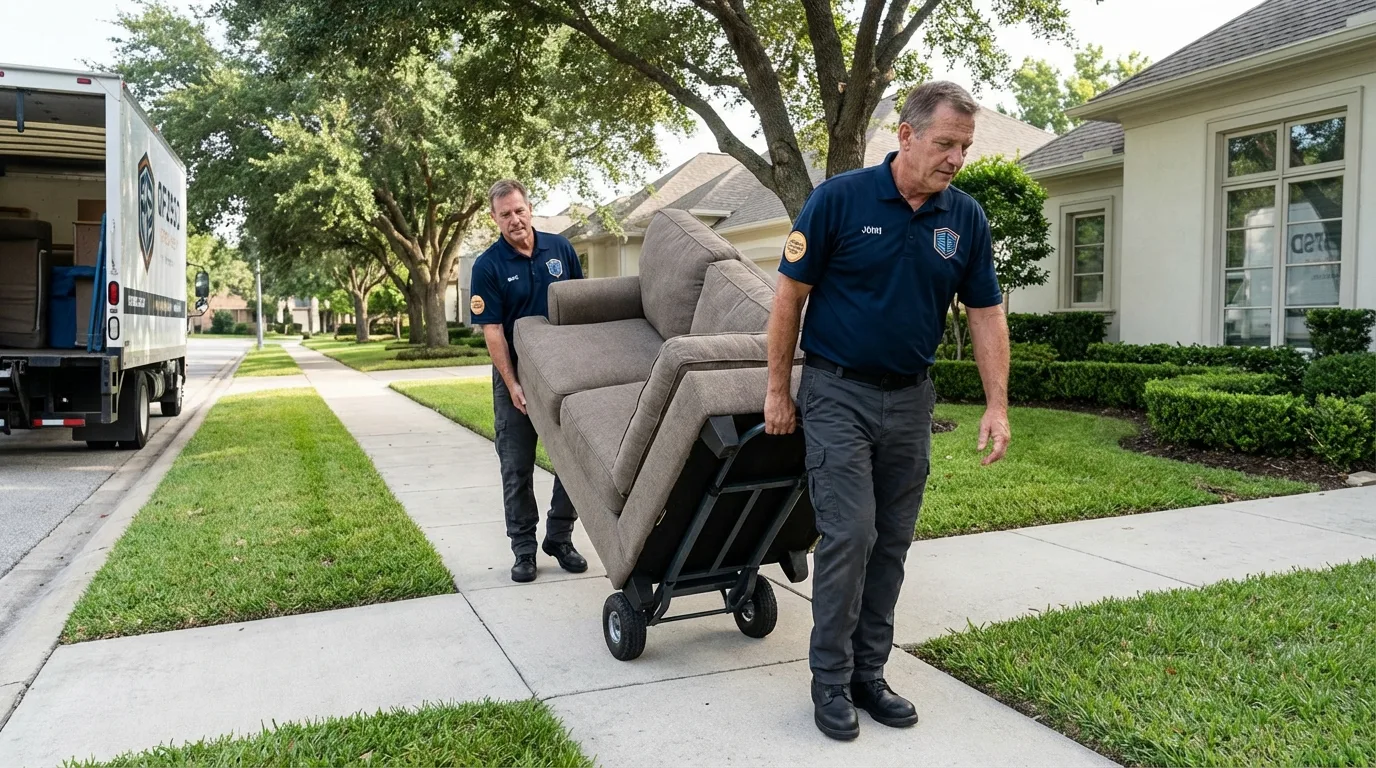 Local residential moving crew loading furniture in Beverly Hills, CA